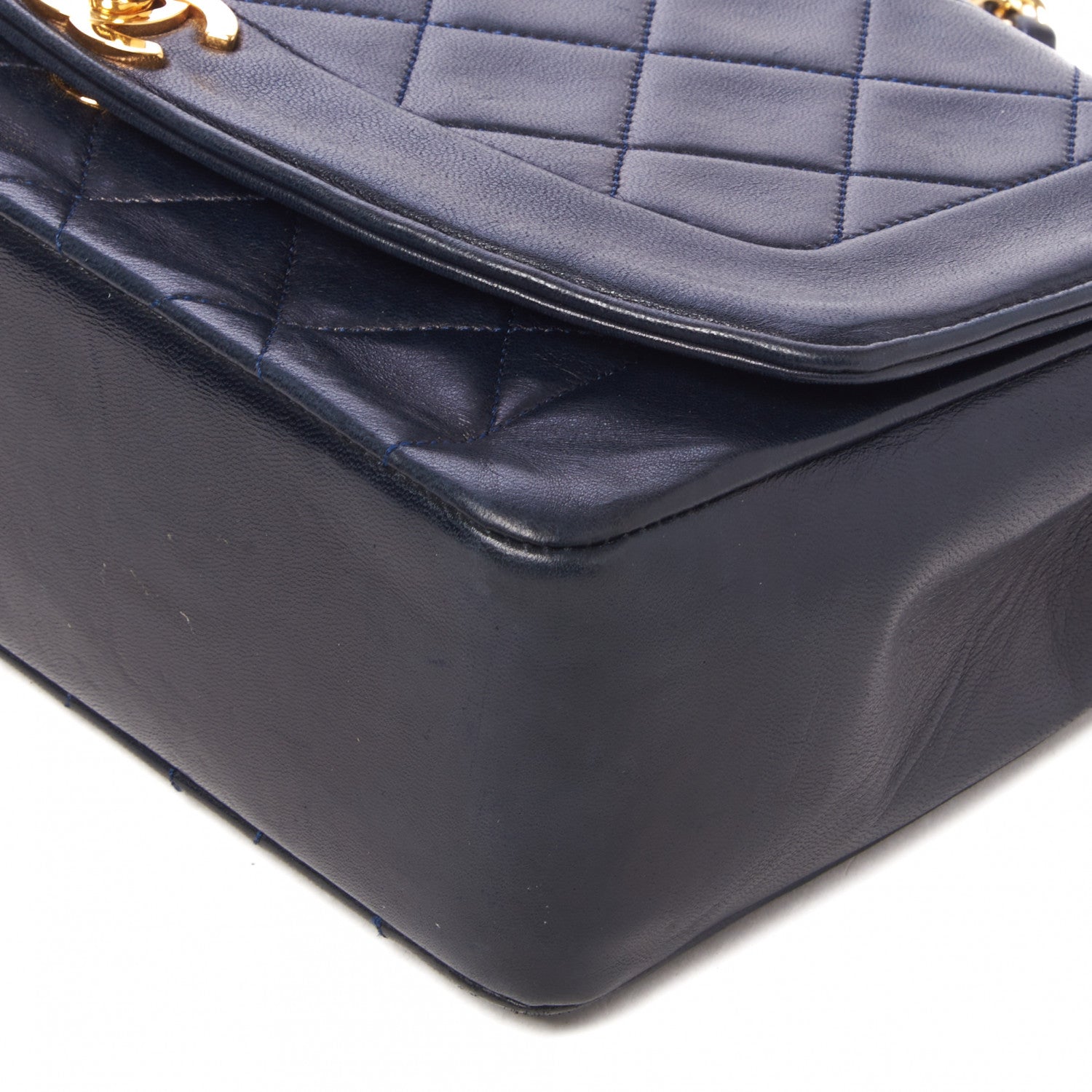 Chanel Lambskin Quilted Medium Single Flap Navy 9 of 13