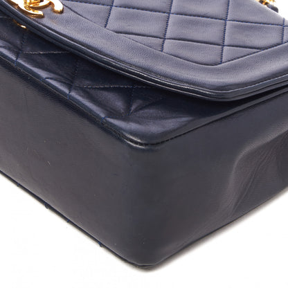 Chanel Lambskin Quilted Medium Single Flap Navy 9 of 13