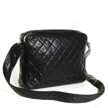 Chanel Lambskin Quilted CC Tassel Camera Case Black 3 of 8