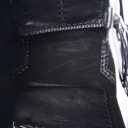 Valentino Garavani Grained Calfskin C-Rockee Fringe Tote Black 7 of 10