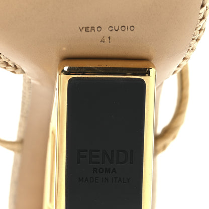 Fendi Raffia Intreccio Fendi First 95mm Slide Sandals 41 Paglia 7 of 8