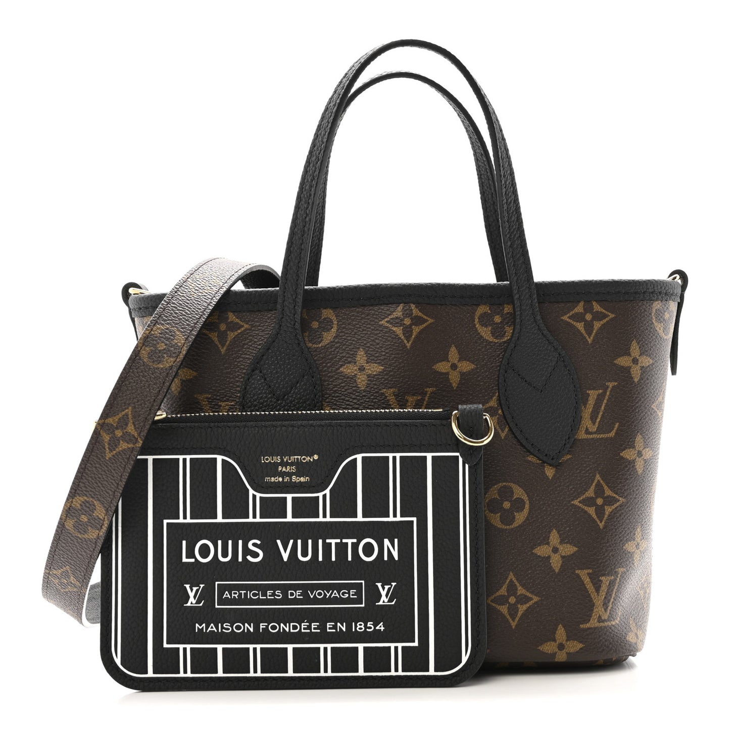 Monogram Neverfull Inside Out Bandouliere BB Black