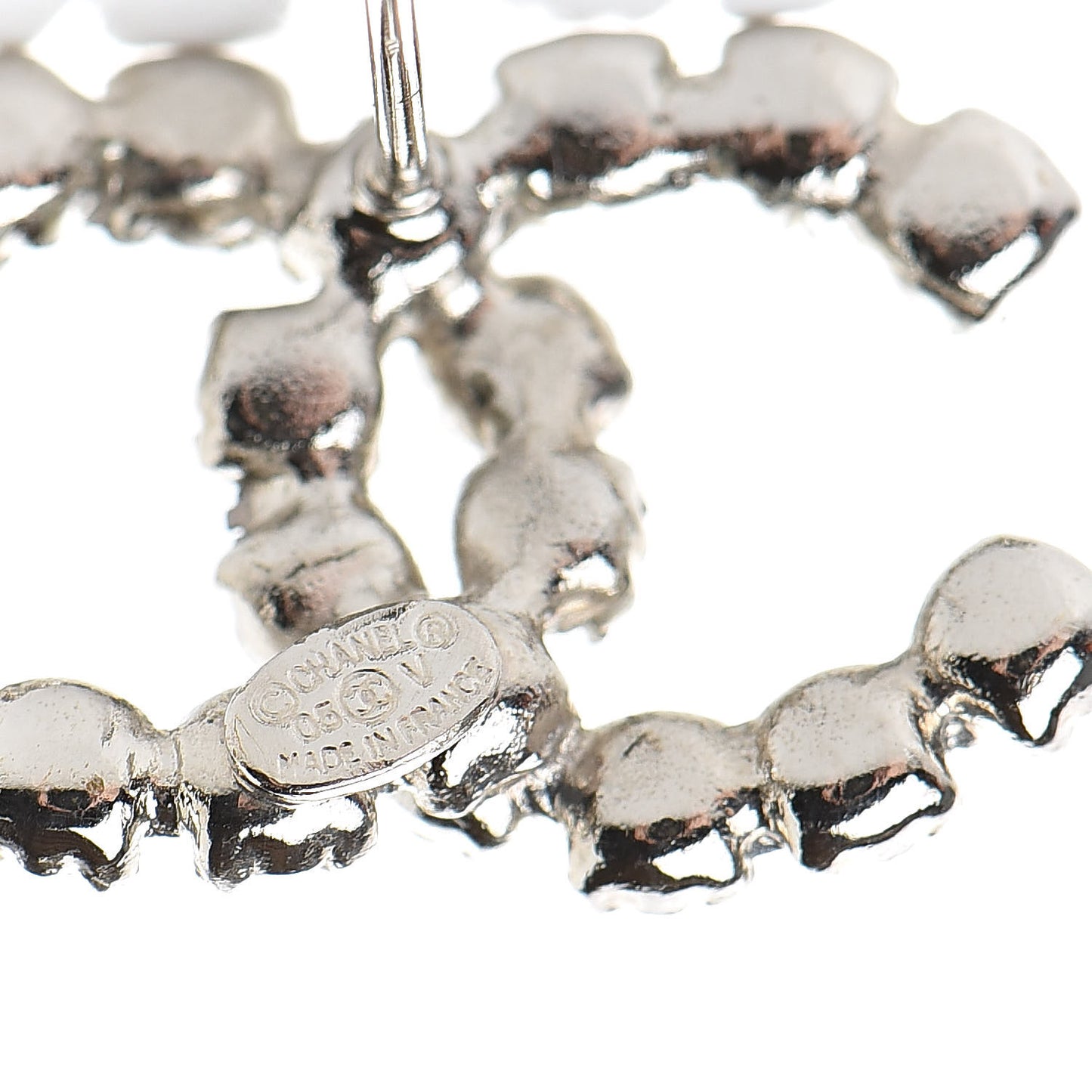 Crystal CC Earrings Silver
