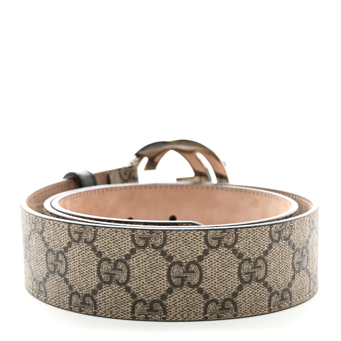 GG Supreme Monogram Selleria Calfskin Interlocking G 40mm Belt 90 36 Beige Ebony Cocoa