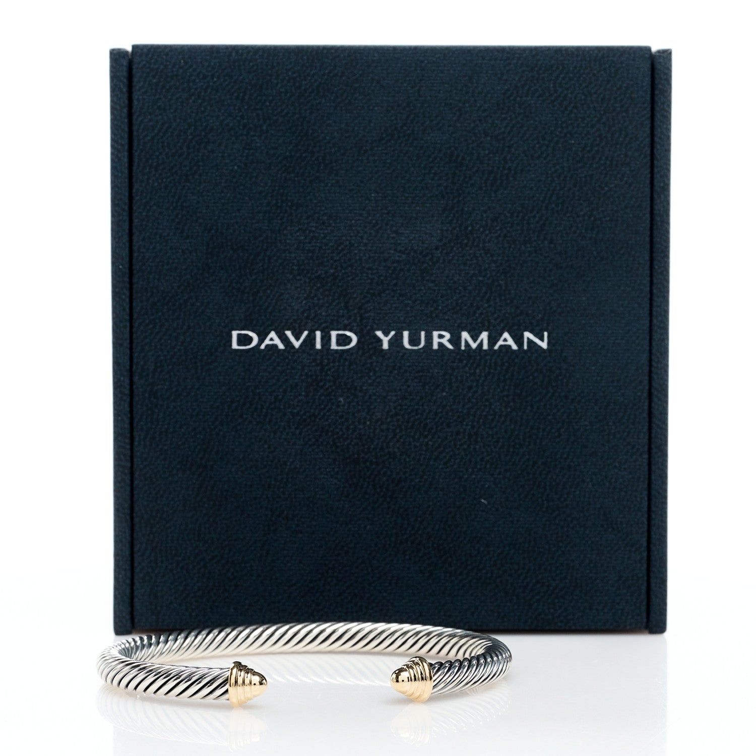 David Yurman Sterling Silver 14K Yellow Gold 5mm Cable Classics Bracelet 2 of 4