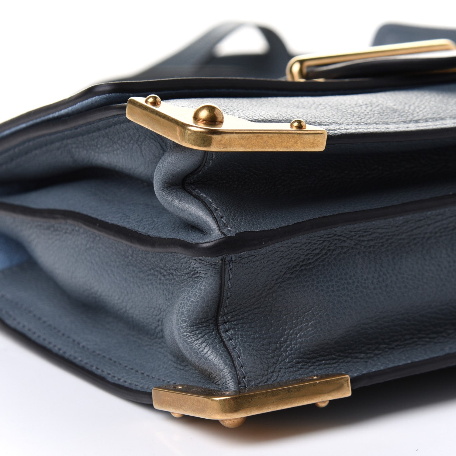 Prada Glace Calf Soft Cahier Bag Marine Astrale 16 of 22