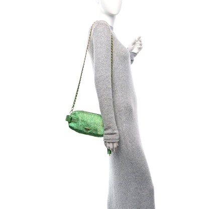 Prada Lurex Chain Crossbody Bag Green 3 of 13