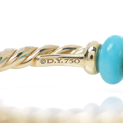 David Yurman 18K Yellow Gold Turquoise Rio Rondelle Ring 54 7 4 of 5