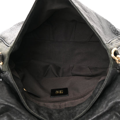 Fendi Crinkled Lambskin Mia Shoulder Flap Black 5 of 17