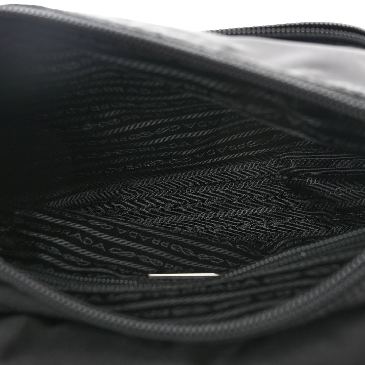 Prada Tessuto Nylon Saffiano Small Vela Messenger Black 6 of 11