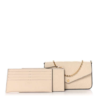 Louis Vuitton LOUIS VUITTON Empreinte Pochette Felicie Chain Wallet Cream 3 of 10