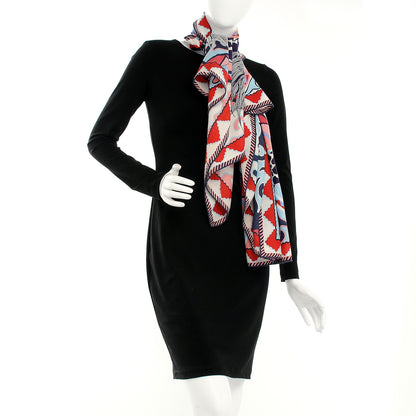 Hermes Cashmere Silk Appaloosa Des Steppes Shawl 140 Creme Violet Rouge 2 of 6
