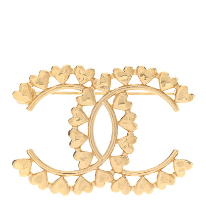 Chanel Metal CC Heart Brooch Gold 1 of 5