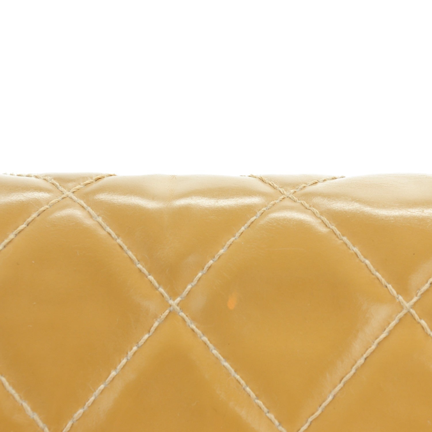 Chanel Vinyl Quilted Jumbo Single Flap Beige 10 of 15