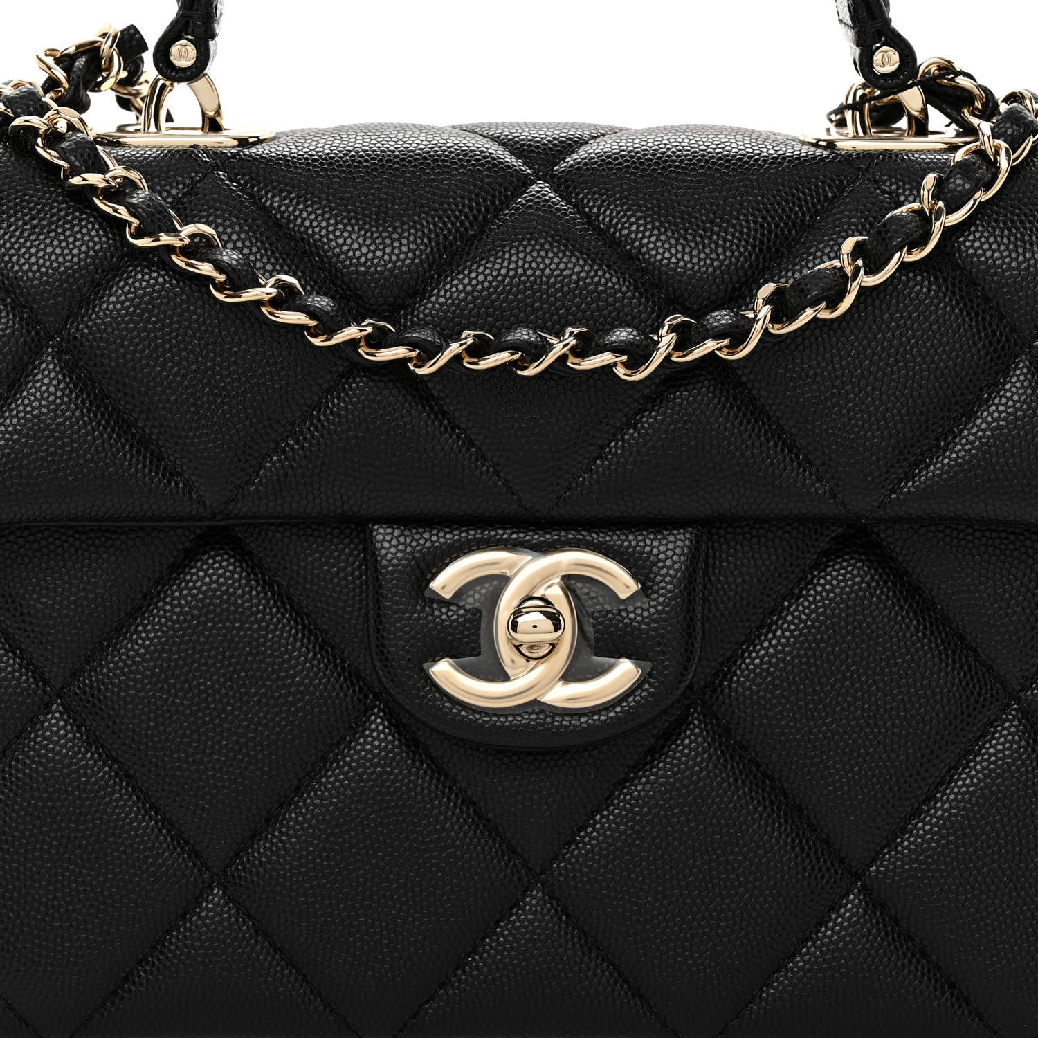 Chanel Caviar Quilted Mini Retro Twist Top Handle Flap Black 8 of 11