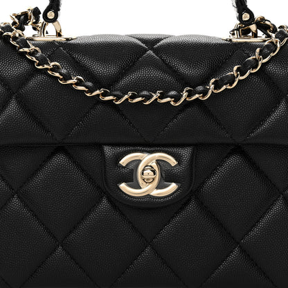 Chanel Caviar Quilted Mini Retro Twist Top Handle Flap Black 8 of 11