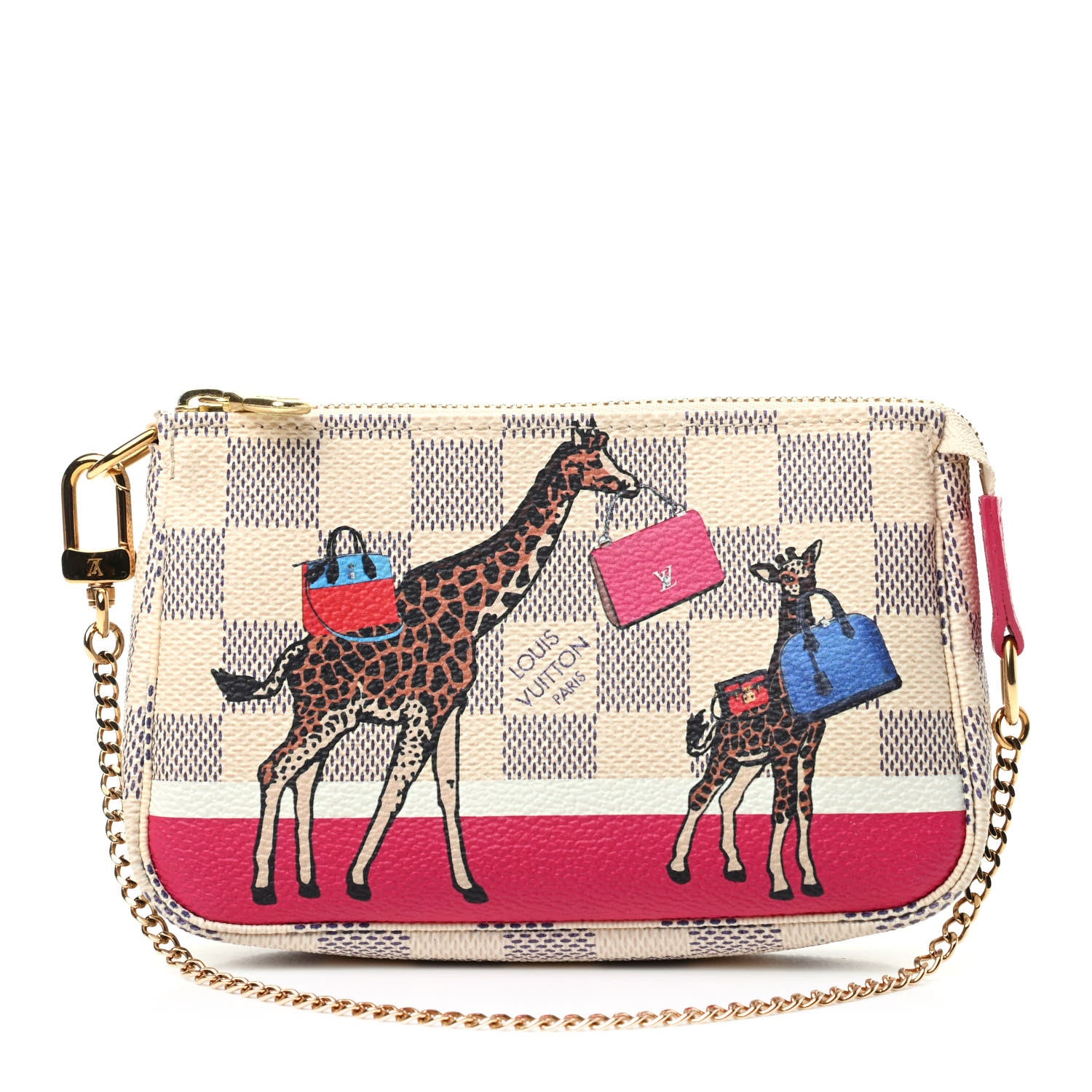 Louis Vuitton Damier Azur 2017 Christmas Animation Mini Pochette Accessories 1 of 9