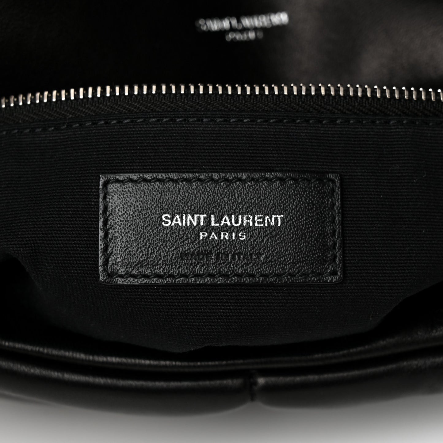 Lambskin Quilted Medium Loulou Puffer Monogram Chain Satchel Black
