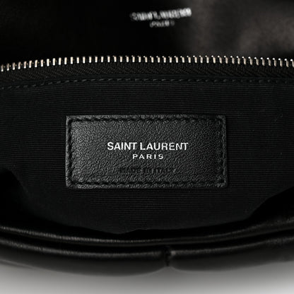 Saint Laurent Lambskin Quilted Medium Loulou Puffer Monogram Chain Satchel Black 6 of 10