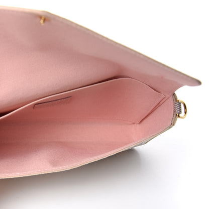 Louis Vuitton Damier Azur Pochette Felicie Chain Wallet Rose Ballerine 6 of 8