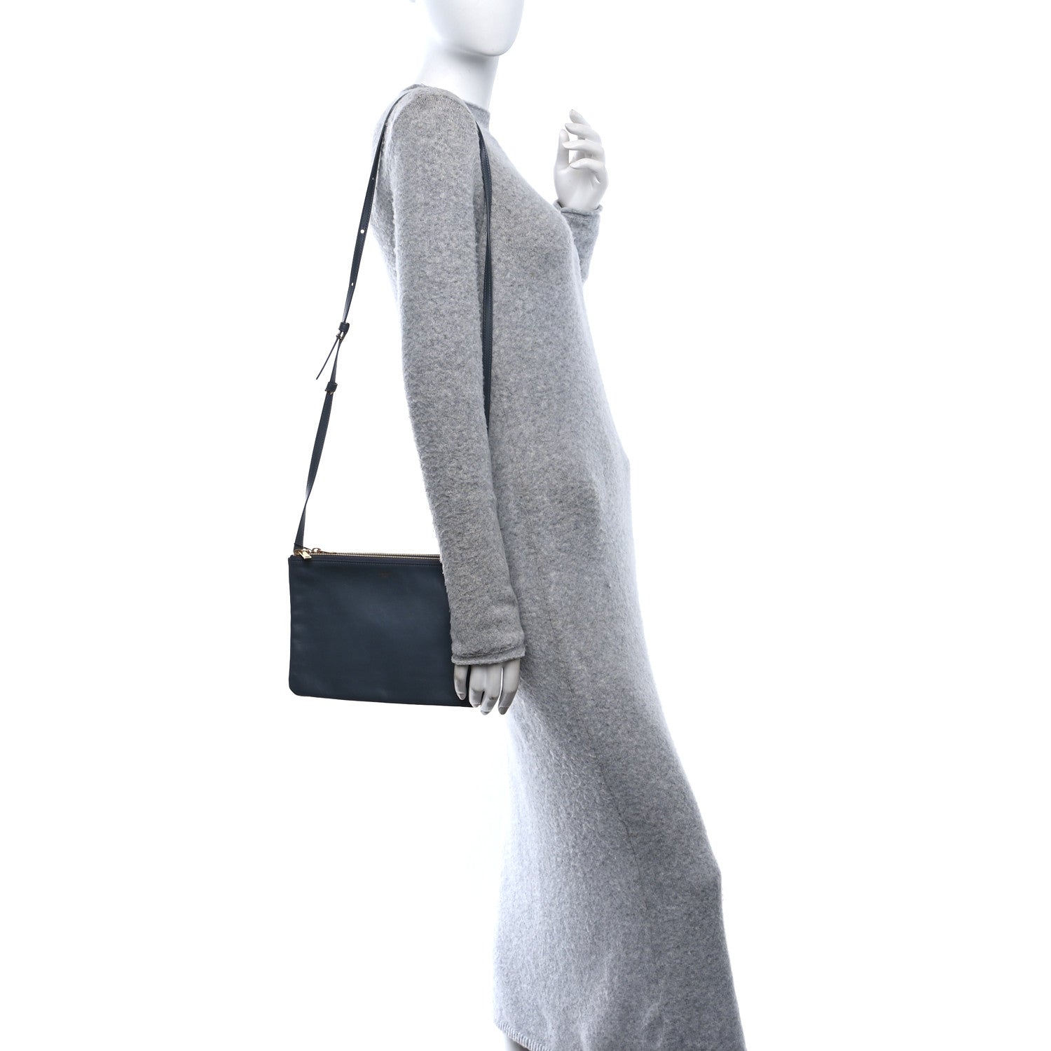 Celine Lambskin Large Trio Crossbody Bag Medium Storm 2 of 11