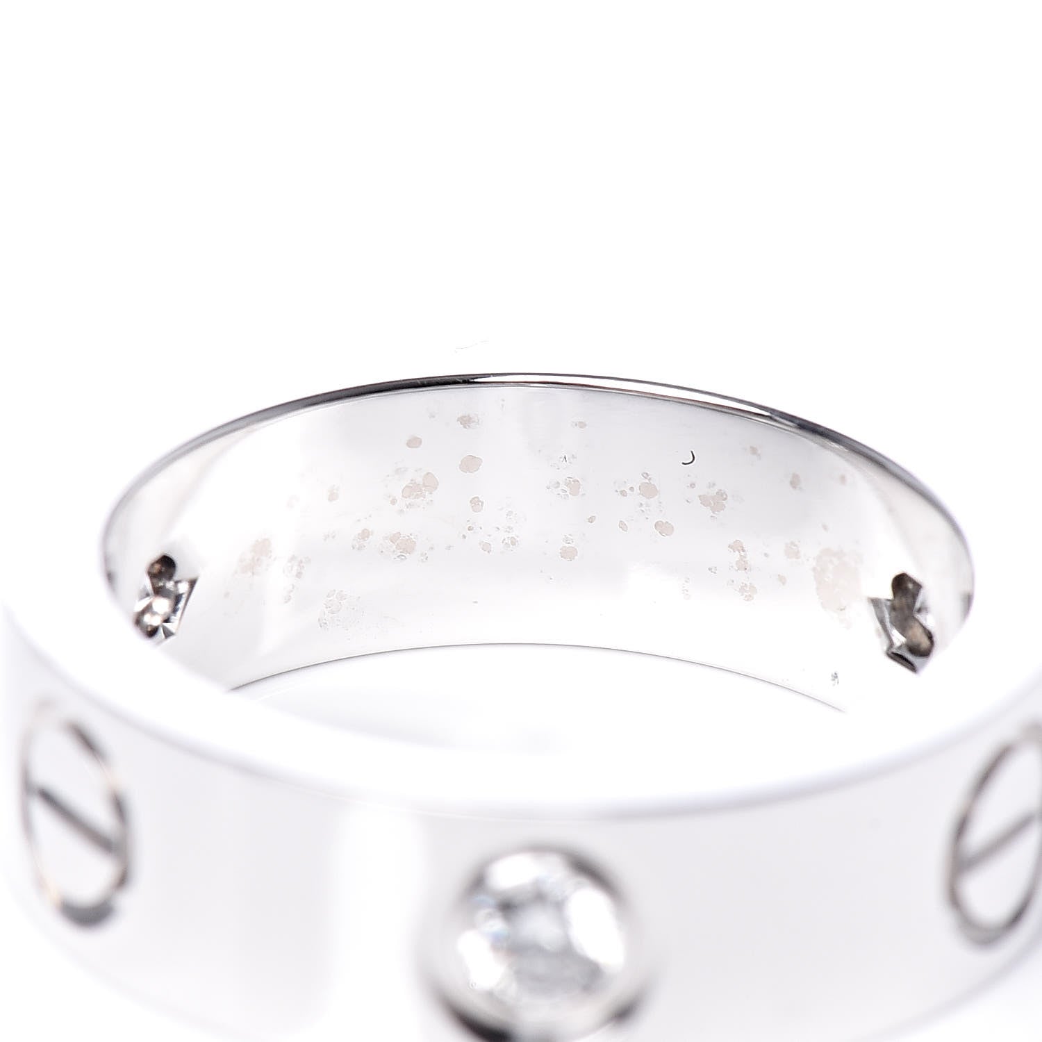 Cartier 18K White Gold 3 Diamond 5.5mm LOVE Ring 48 4.5 5 of 7
