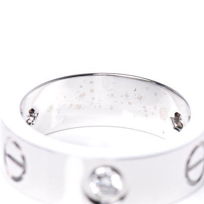 Cartier 18K White Gold 3 Diamond 5.5mm LOVE Ring 48 4.5 5 of 7