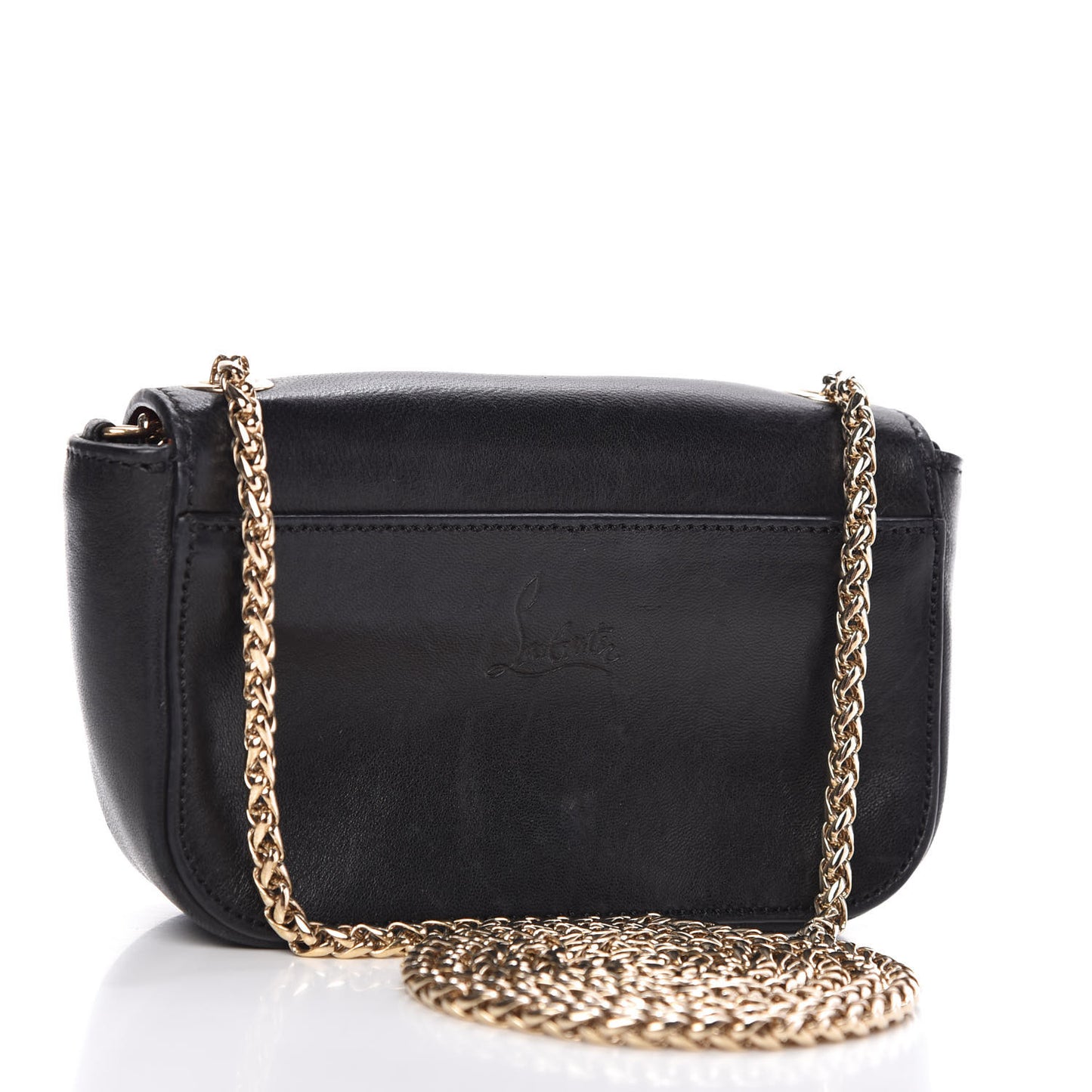 Calfskin Heart Sweety Charity Crossbody Bag Black Red