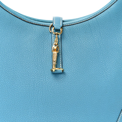 Hermes Togo Trim II 31 Shoulder Bag Blue Jean 7 of 9