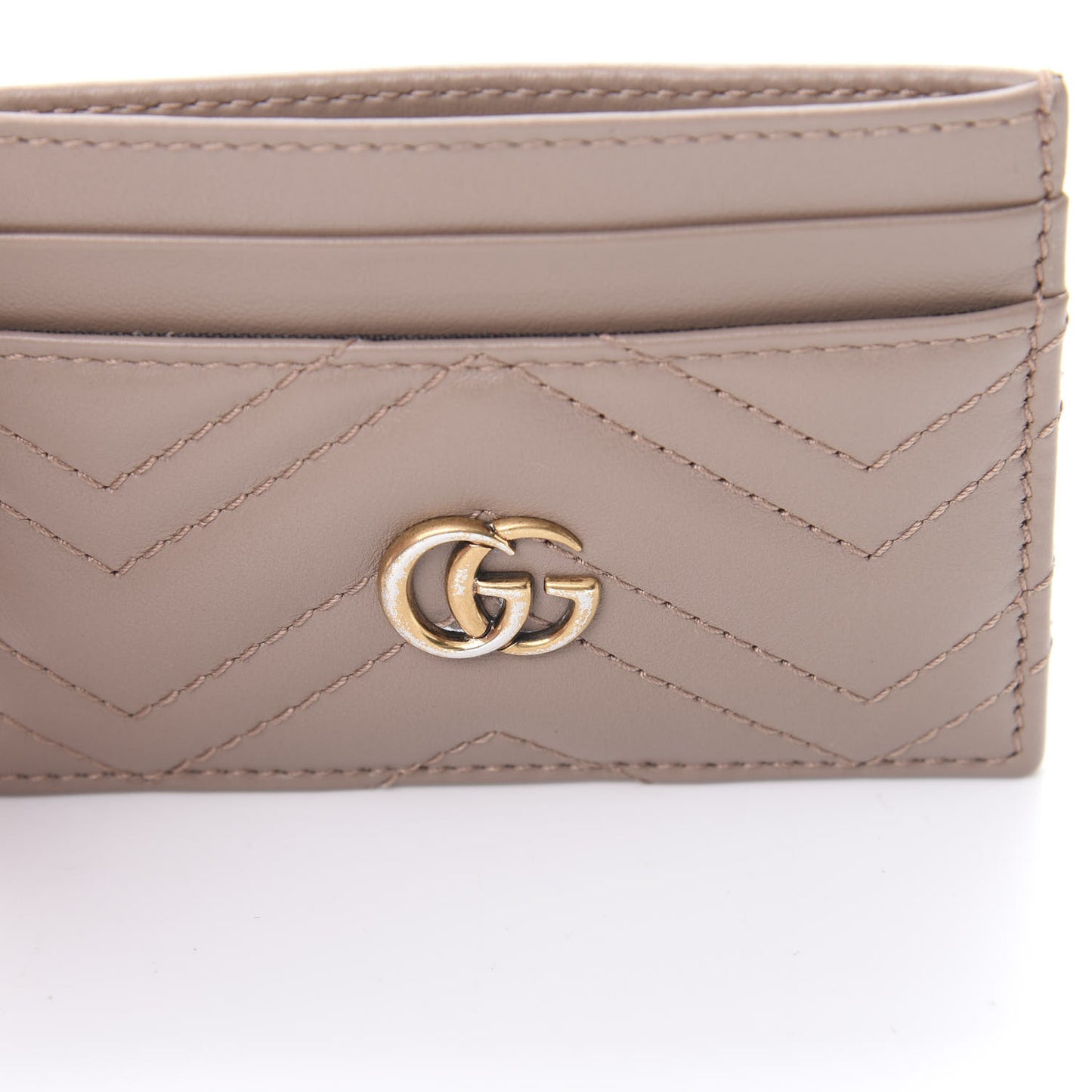 Calfskin Matelasse GG Marmont Card Holder Porcelain Rose