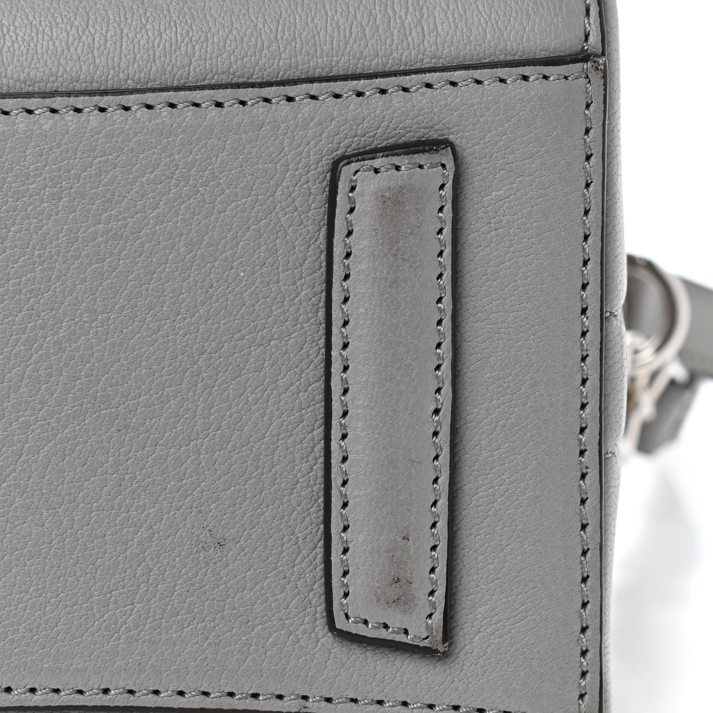 Sugar Goatskin Mini Antigona Pearl Grey