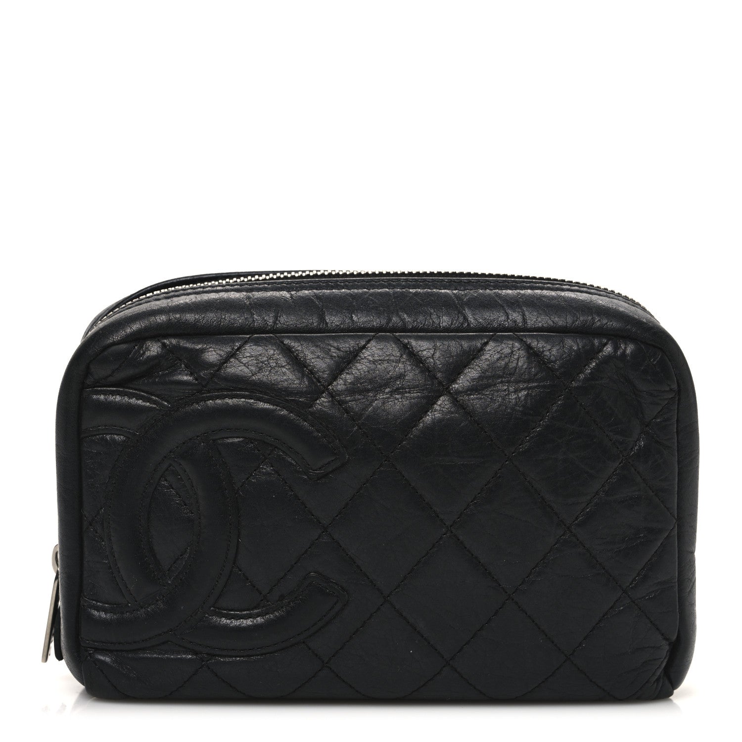 Chanel Aged Calfskin Quilted Cambon Cosmetic Case Black 1 of 10