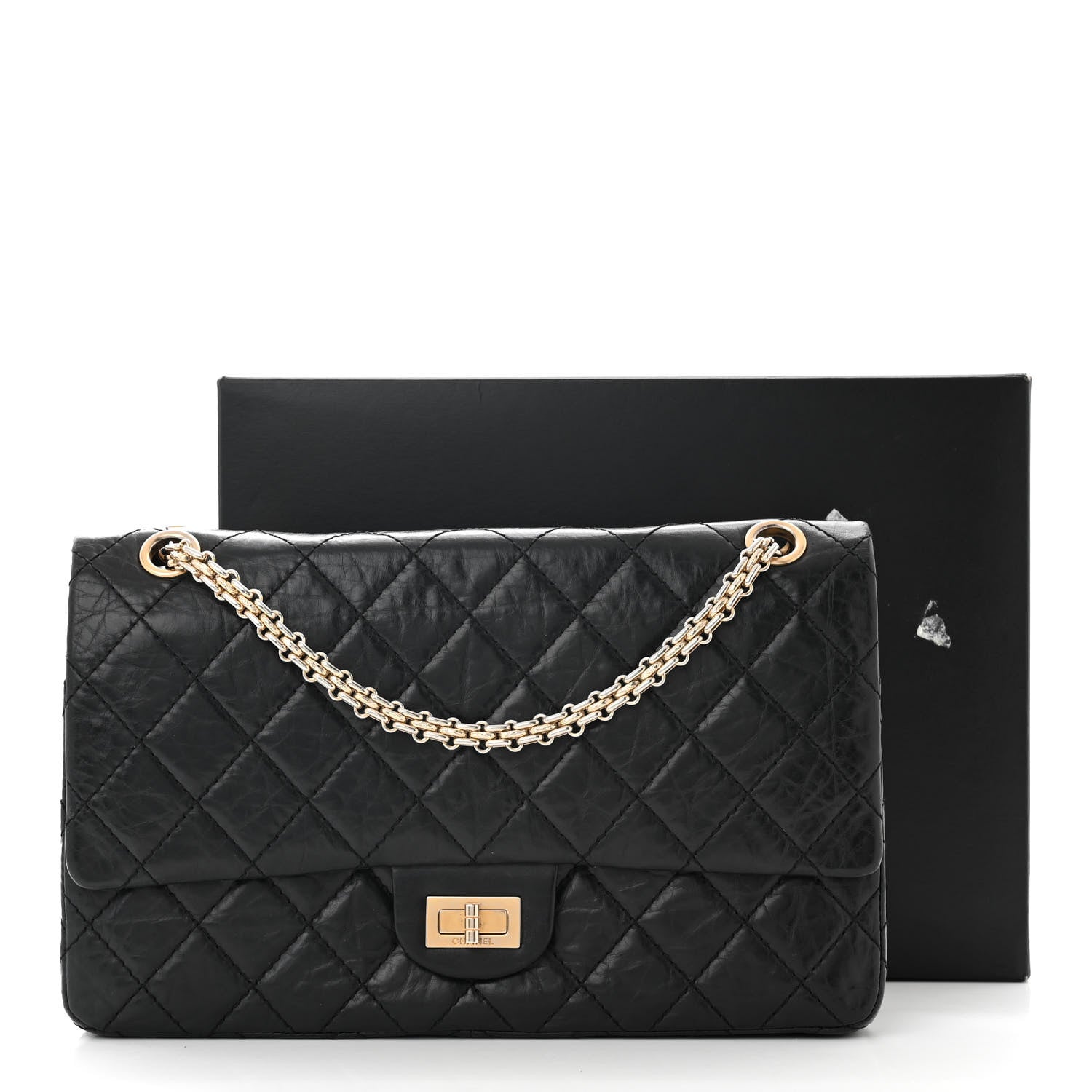 Chanel Aged Calfskin Quilted 50th Anniversary 2.55 Reissue 226 Flap Black 12 of 12