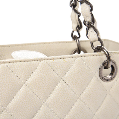 Chanel Caviar Quilted Petit Shopping Tote PST White 16 of 20