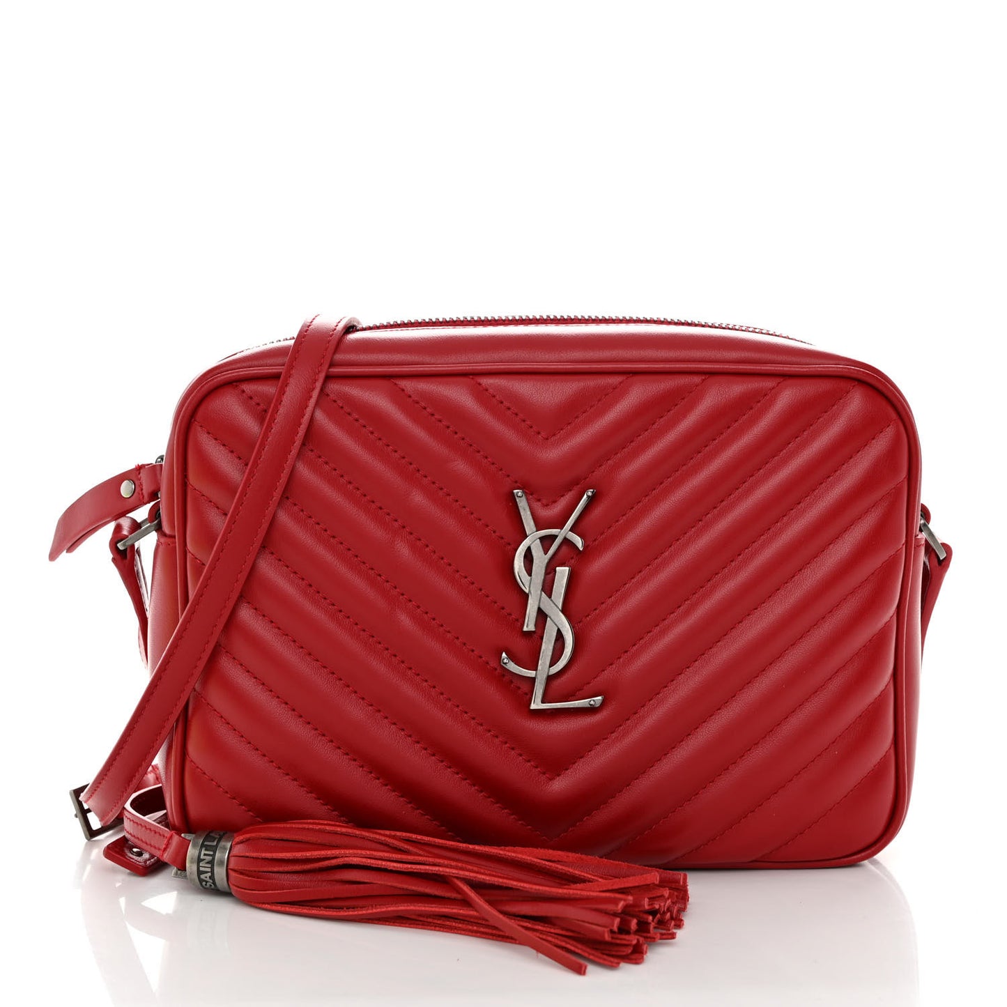 Calfskin Matelasse Monogram Lou Camera Bag Red