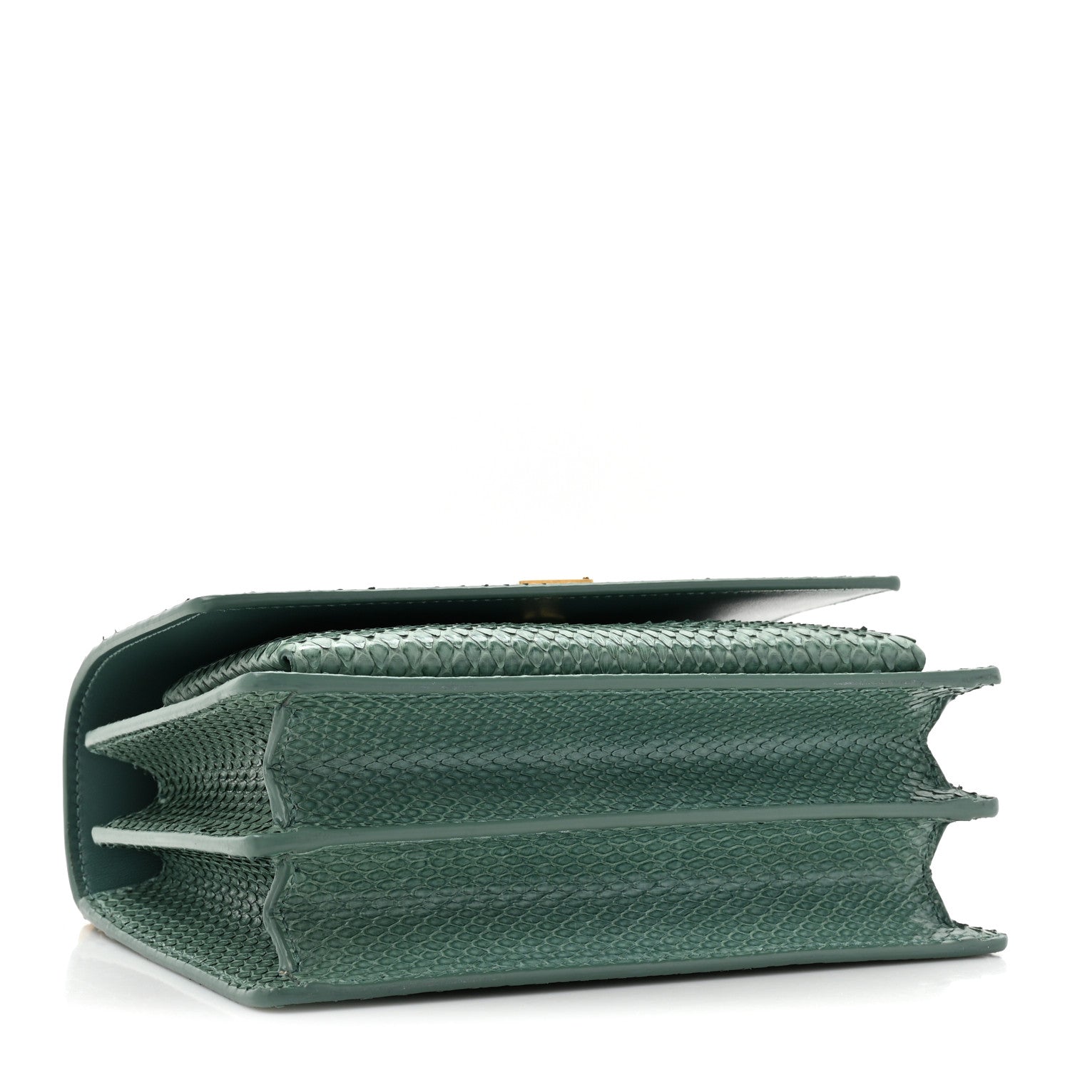 Saint Laurent Calfskin Snakeskin Small Monogram Sunset Sea Green 4 of 16