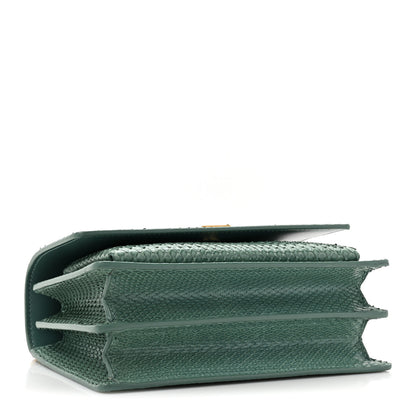 Saint Laurent Calfskin Snakeskin Small Monogram Sunset Sea Green 4 of 16