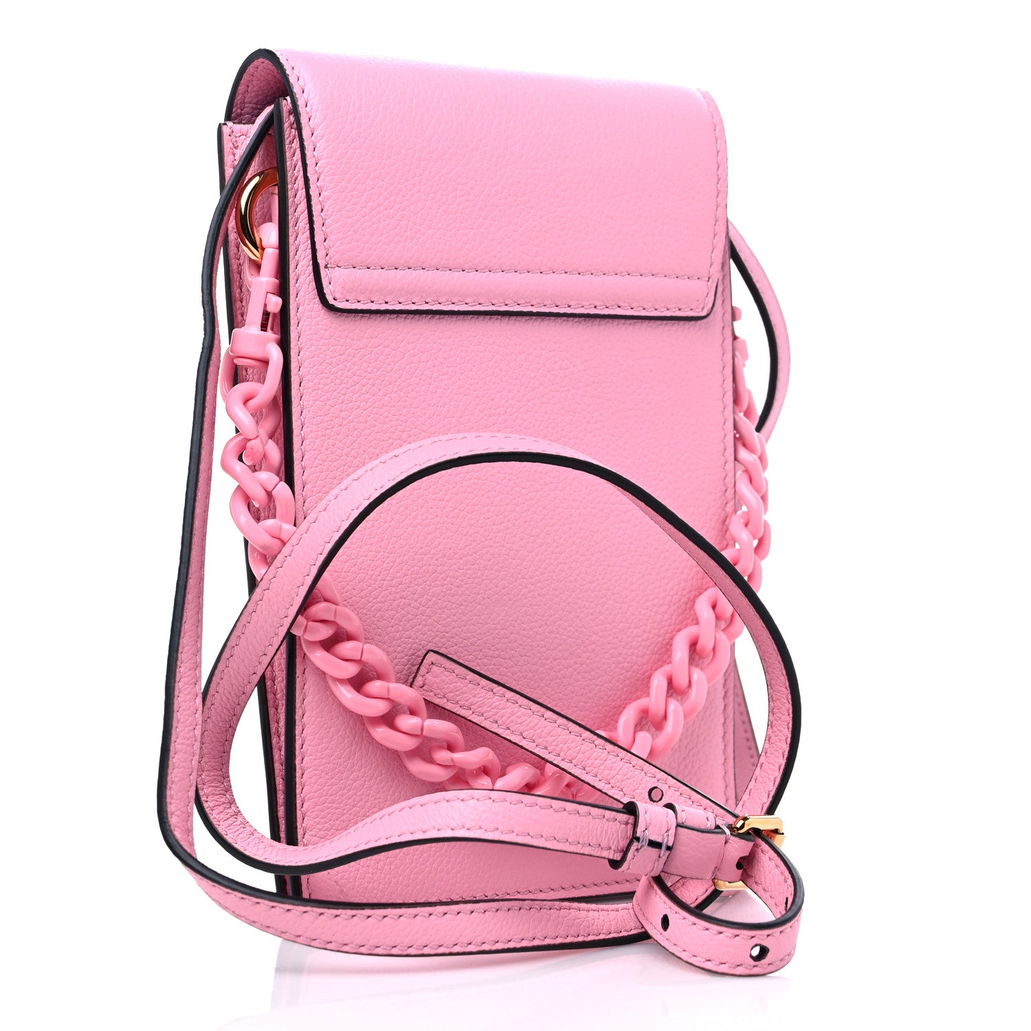 Versace Calfskin La Medusa Chain Crossbody Phone Pouch Pink 3 of 8