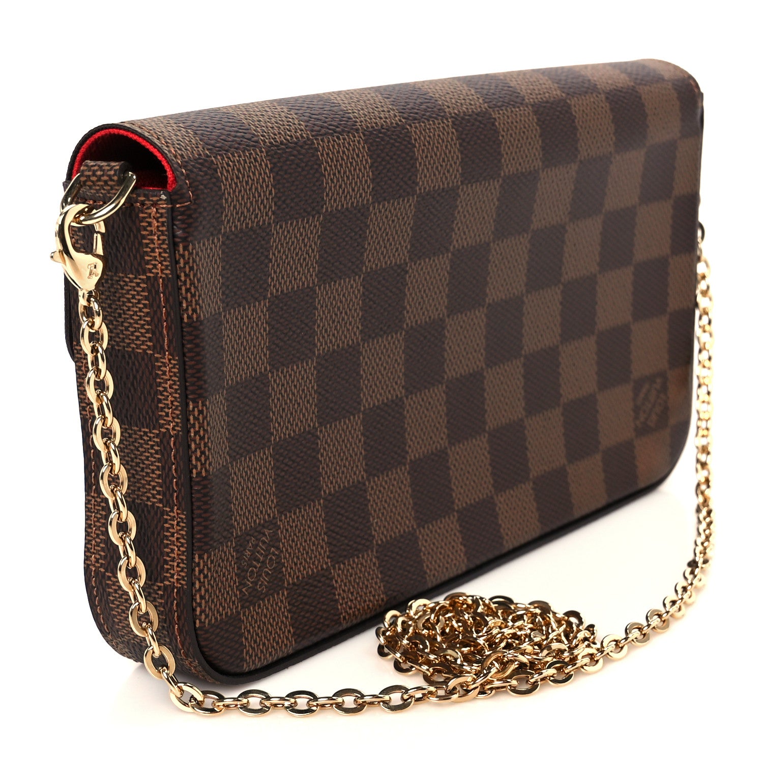 Louis Vuitton Damier Ebene Pochette Felicie Chain Wallet 4 of 15