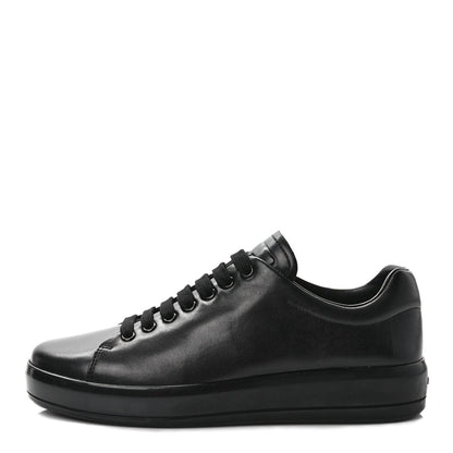 Prada Vitello Soft Low Top Sneakers 39 Black 1 of 6