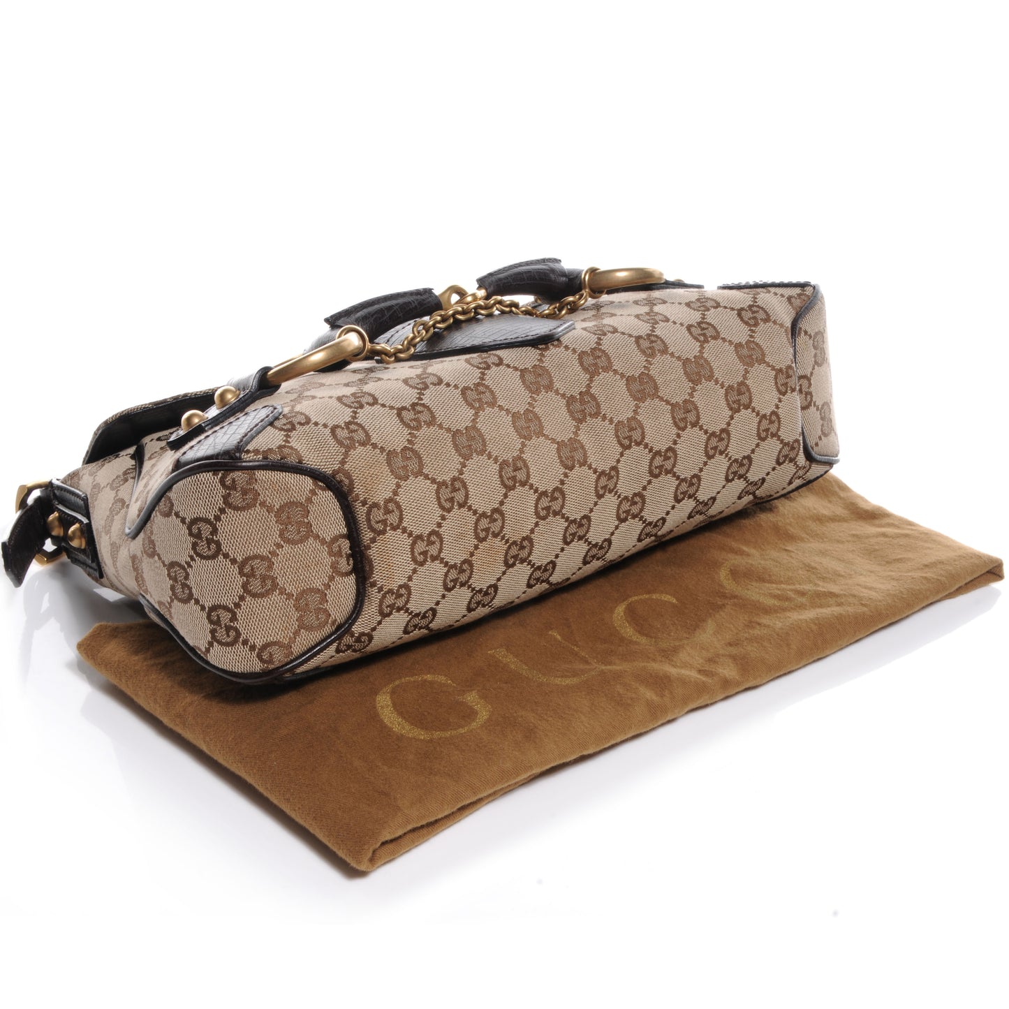 Monogram Horsebit Chain Flap Brown