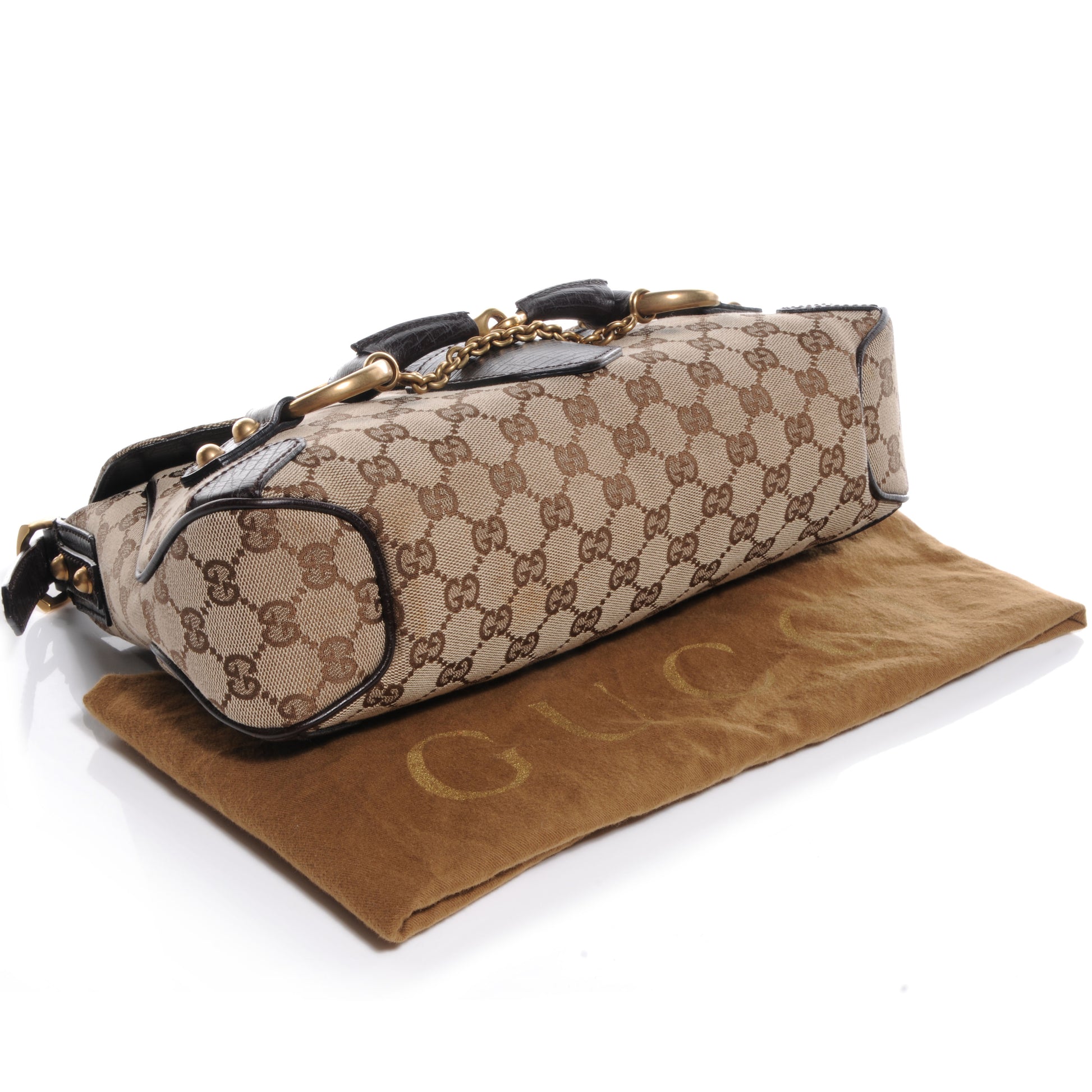 Gucci Monogram Horsebit Chain Flap Brown 4 of 7