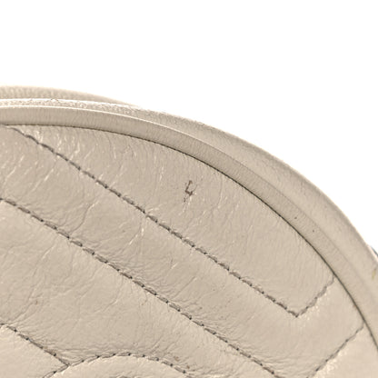 Gucci Calfskin Matelasse Mini GG Marmont Round Shoulder Bag White 14 of 21