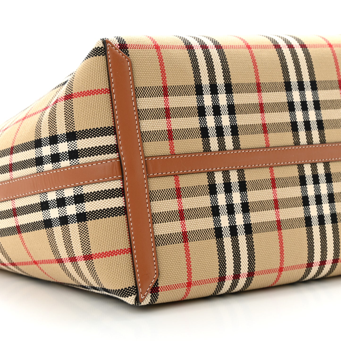 Cotton Vintage Check Medium London Tote Bag Briar Brown Black