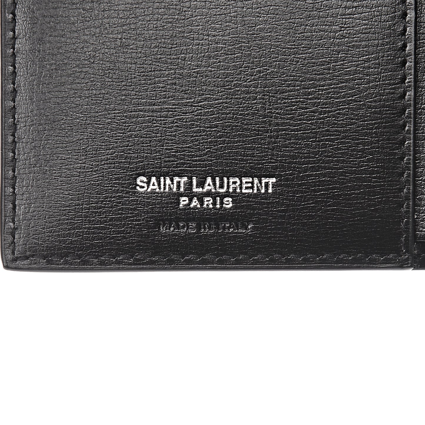 Calfskin Monogram Bi Fold Zipped Wallet Black