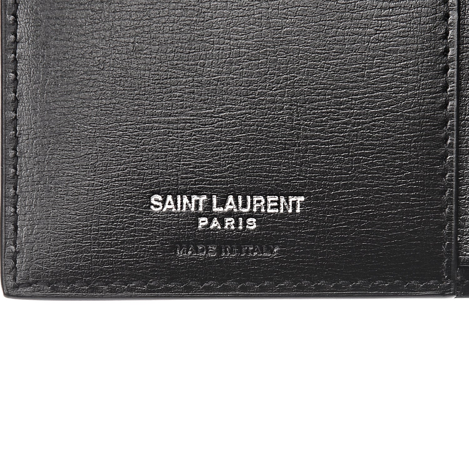 Saint Laurent Calfskin Monogram Bi Fold Zipped Wallet Black 6 of 8