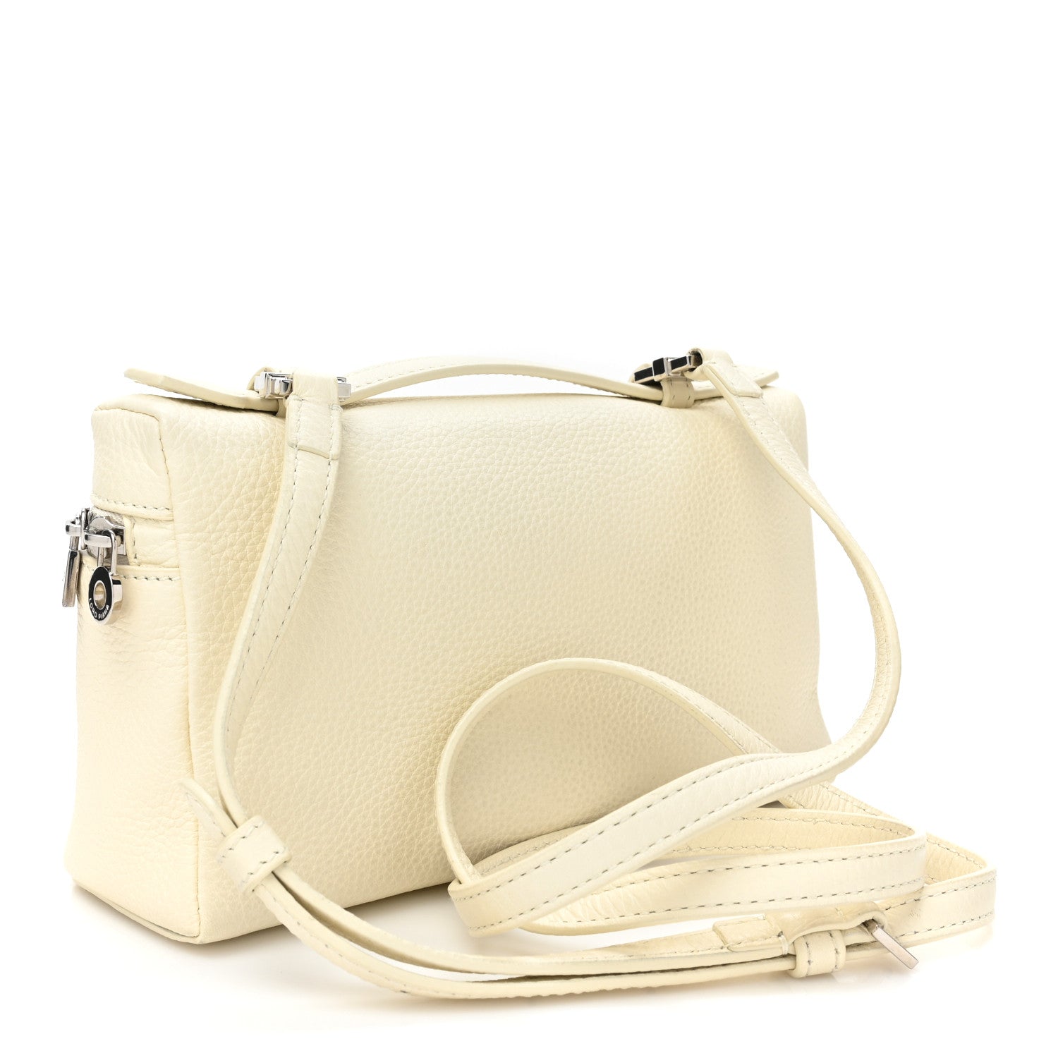 Loro Piana Grained Calfskin L19 Extra Pocket Pouch Whisper White 3 of 13