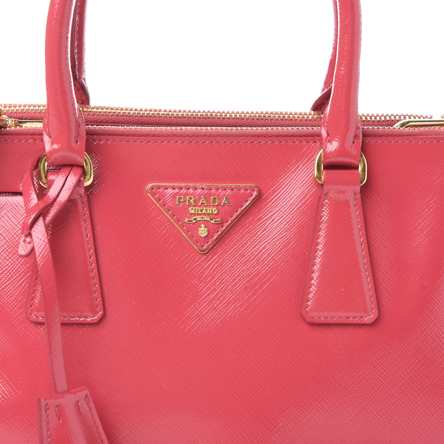 Saffiano Vernice Mini Galleria Double Zip Tote Peonia