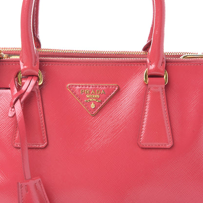 Prada Saffiano Vernice Mini Galleria Double Zip Tote Peonia 16 of 16
