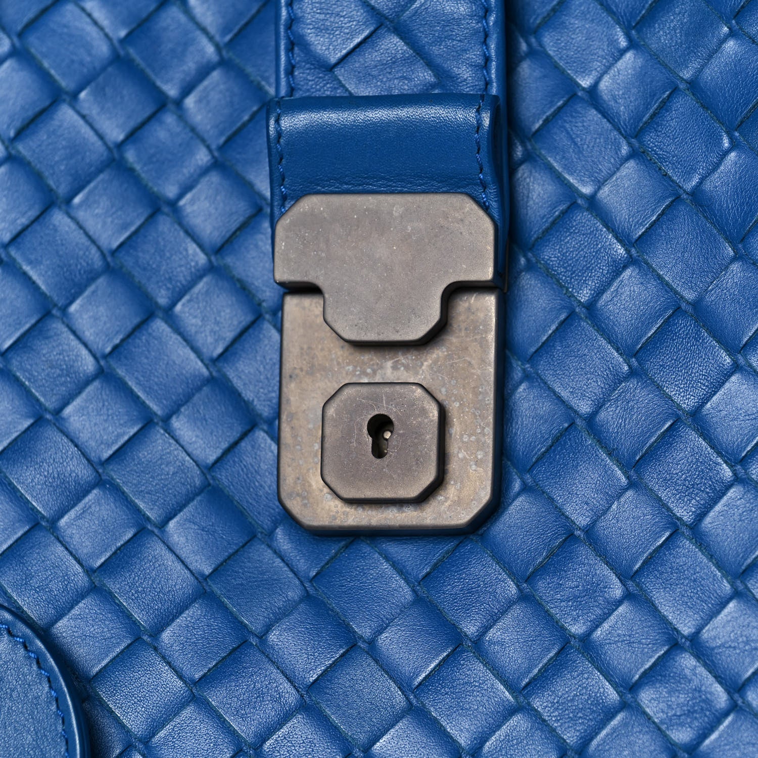 Bottega Veneta Light Calf Intrecciato Medium Roma Signal Blue 10 of 10